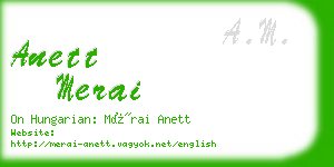 anett merai business card